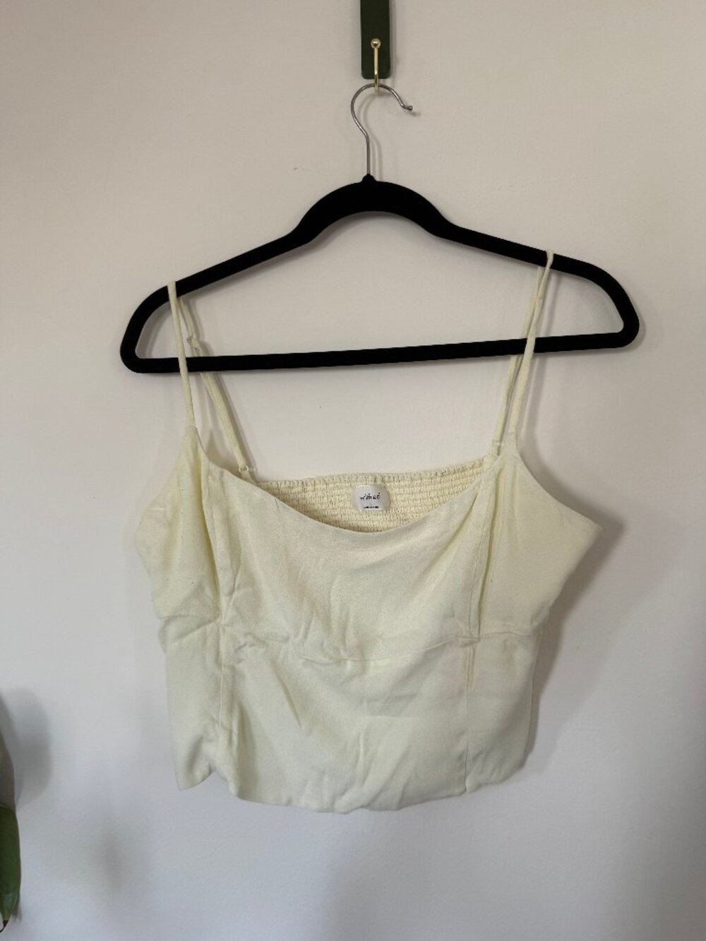 Wilfred Smocked Bustier Cami Side Zip Cream Size L